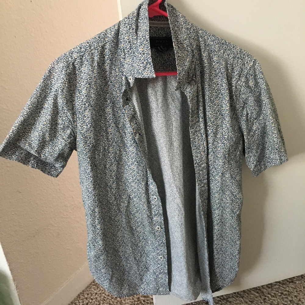 21men flower print button down (XS)